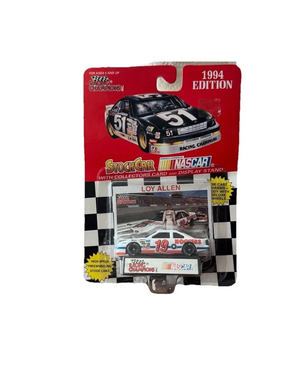 Loy Allen 1994 Edition Racing Champions #19 Hooters Nascar 1/64